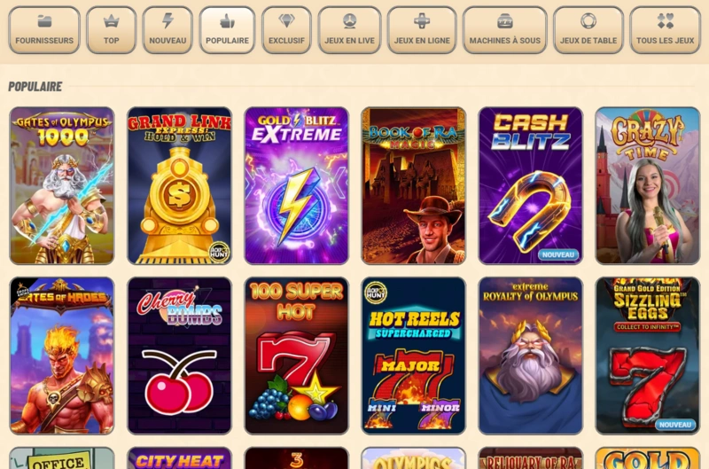 vegasino games page