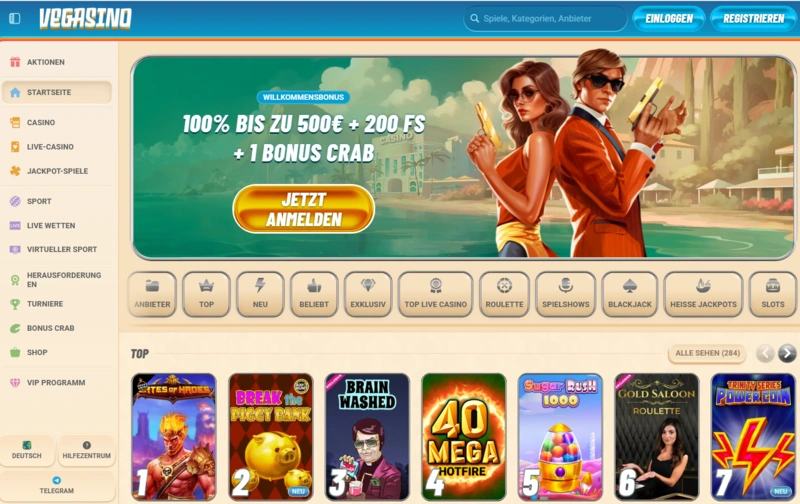 vegasino home page