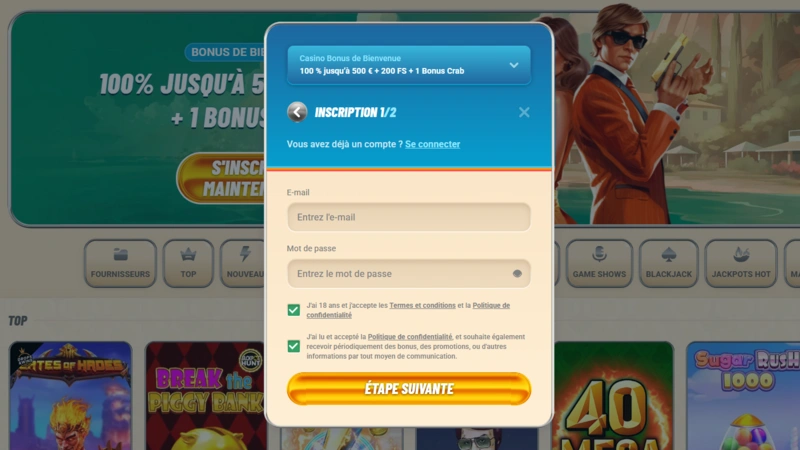 vegasino registration page